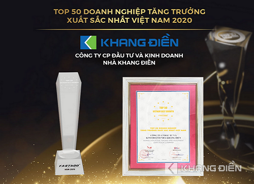 Khang Điền nhận giải Top50 Doanh nghiệp tăng trưởng xuất sắc nhất Việt Nam và Top10 chủ đầu tư bất động sản uy tín nhất năm 2020