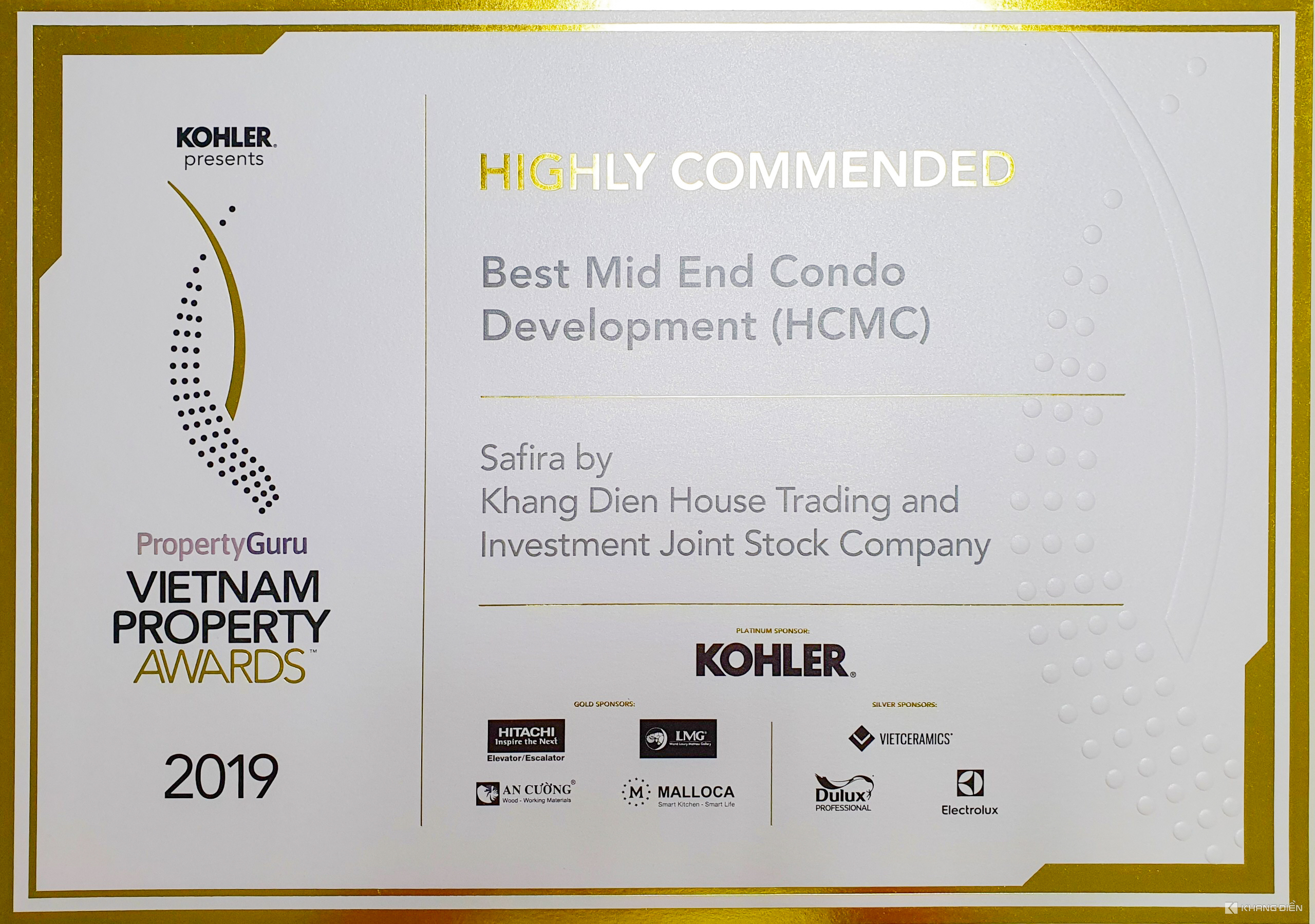 BEST MID END CONDO DEVELOPMENT (HCMC) - VIETNAM PROPERTY AWARDS 2019
